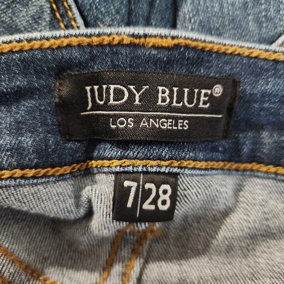 Judy Blue Skinny Fit Jeans Women's 7/28 Button Fly Dark Wash Stretch Denim - Picture 6 of 9